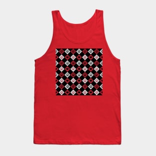 Plaid check heart pattern with paw prints Tank Top